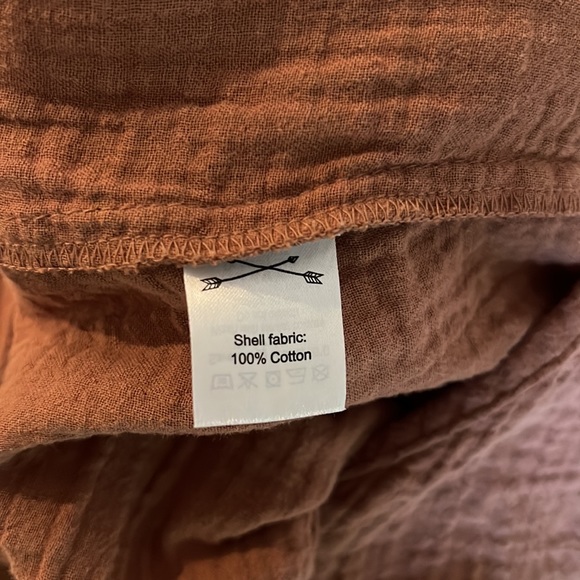 Rylee + Cru Cotton Romper in Rust, Medium - Picture 4 of 5